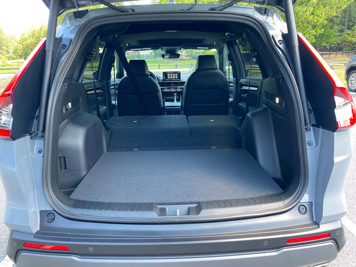 Fold the rear seat down and cargo capacity increases to 76.5 cubic feet.