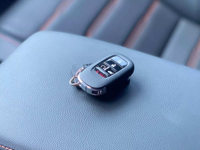 The CR-V can be started remotely by holding down a button on the key fob.