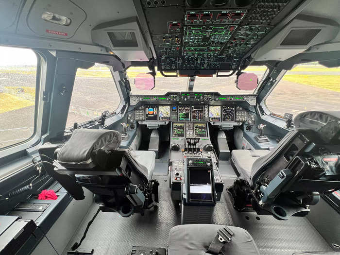 Flt Lt Lawrence Sutton praised the flying experience of the A400M.