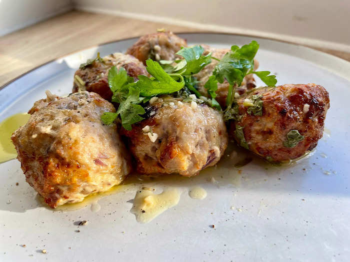 I make chicken meatballs to pair with salads and pasta dishes.