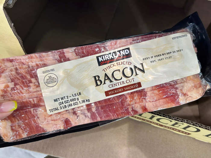 Kirkland Signature thick-sliced, hickory-smoked bacon is some of the best I