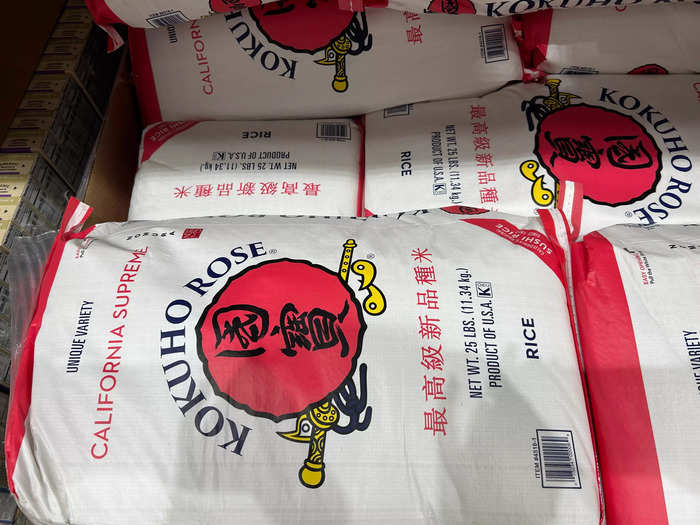 A 25-pound bag of Kokuho Rose California rice lasts for months.