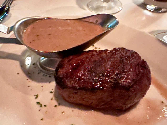 My husband got a steak-house classic that cost over $60. 