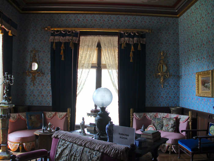 The Turkish Room, decorated with Islamic art, functioned as a private sitting room.