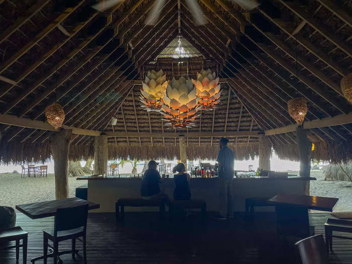 The largest thatched pavilion was home to Las Rocas Restaurant and Bar.