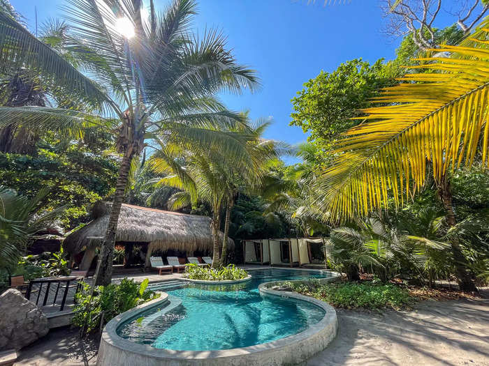 Here, a pool offered a freshwater escape from the salty ocean. 