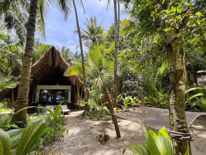 I pushed open a gate to the casita, and another thatched roof came into view.