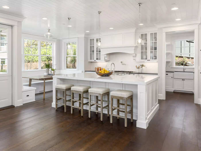 All-white kitchens are far from practical.