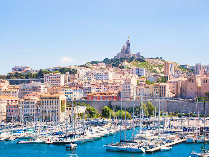 Marseille is a lively port city.