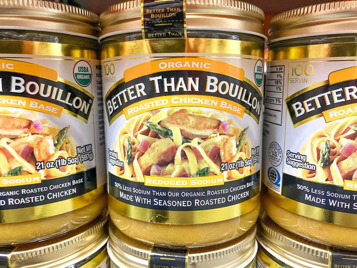 The Better Than Bouillon organic roasted-chicken base is perfect for soups and sauces.