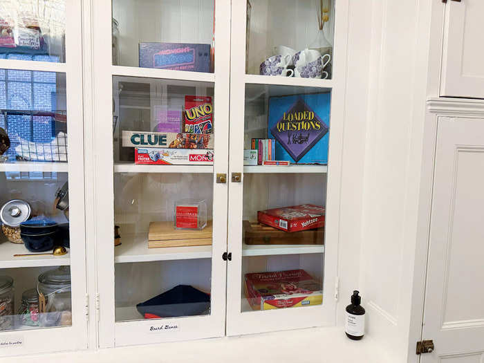 The pantry also had a collection of board games that guests were free to use.