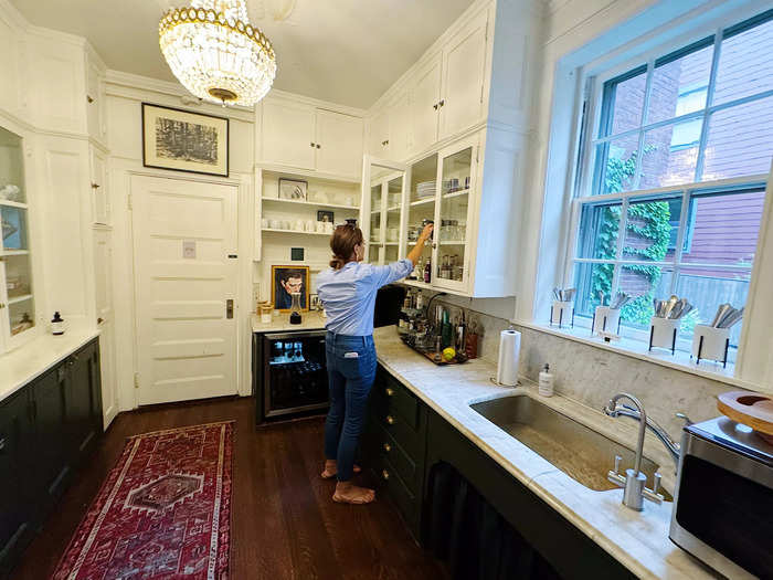 The pantry also had snacks and drinks available for guests to grab.