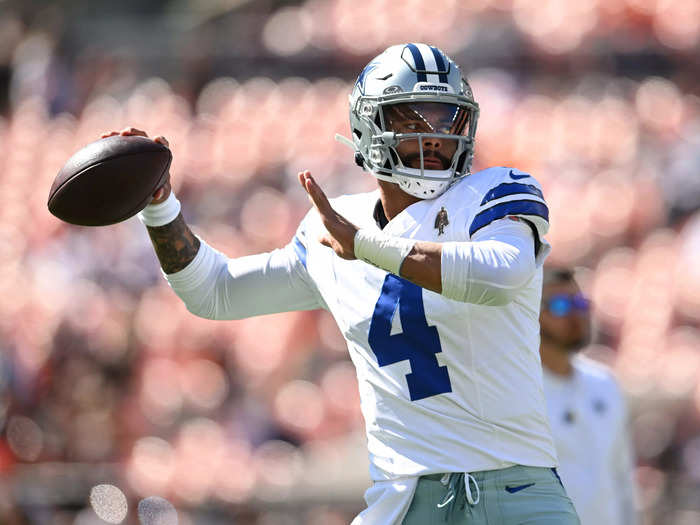 1. Dallas Cowboys quarterback and 2023 NFL MVP runner-up Dak Prescott has the highest-paying contract in the NFL, with an AAV of $60 million.