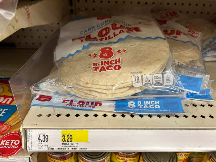 Target’s tortillas were more expensive but bigger.