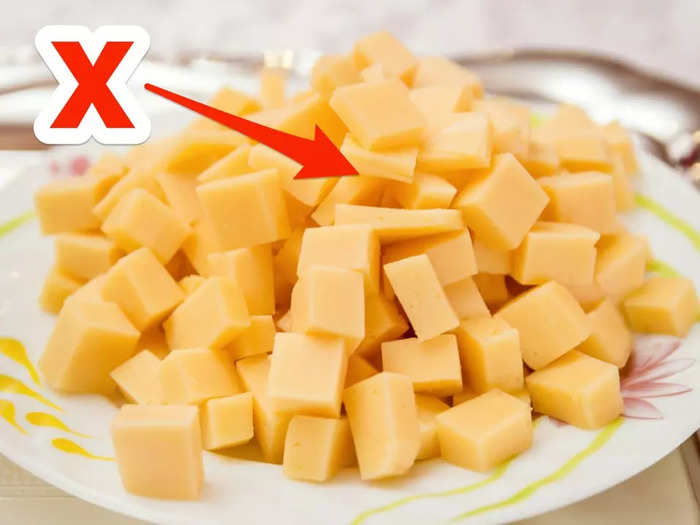 Chunk hard cheeses into shards, not cubes.