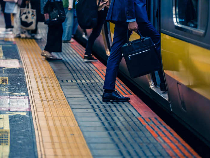 And finally, try to let people off the train before you board.