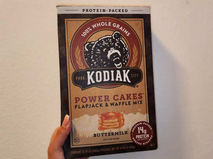 The Kodiak Power Cakes mix is great for pancakes, waffles, or even muffins.