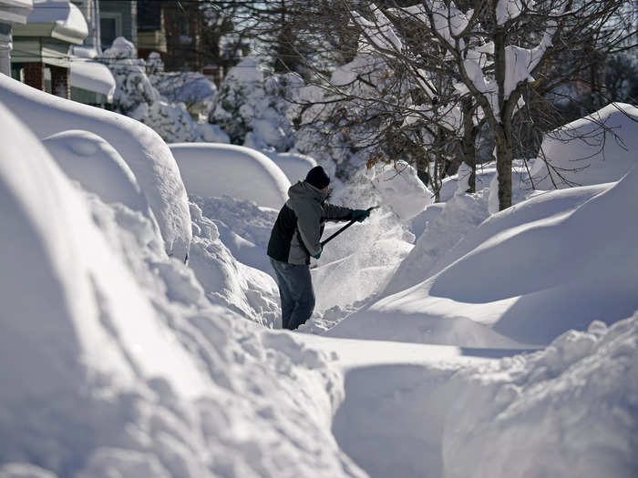 The city of Buffalo, New York, was hit with a freak blizzard.