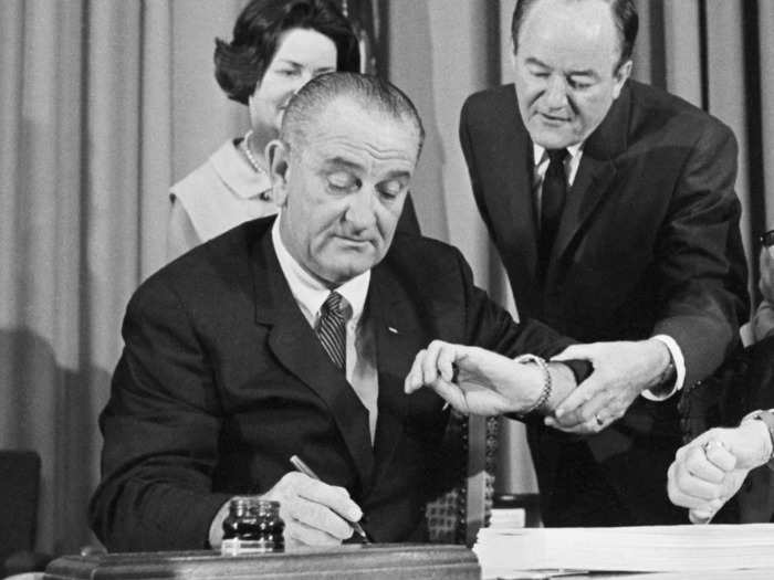 President Lyndon B. Johnson signed an executive order preventing gender discrimination in the government.