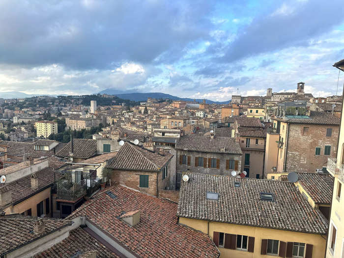 In Perugia, I stayed at the only 5-star hotel in the city center.