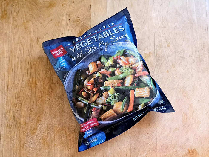 Cut out the prep work with Trader Joe’s Asian-style vegetables with stir-fry sauce.