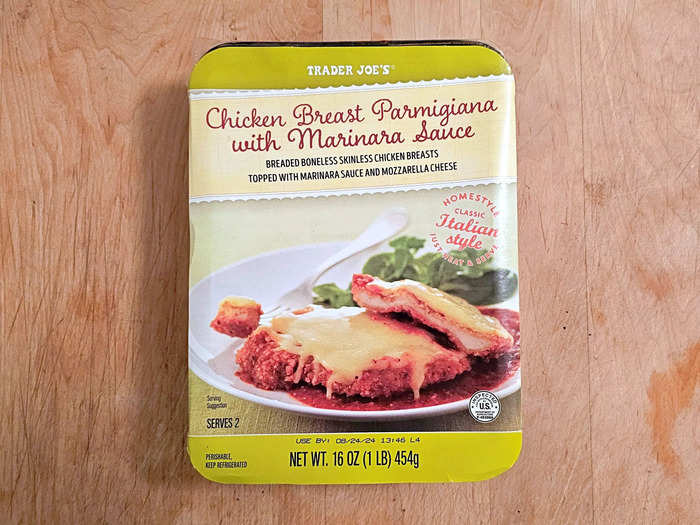 When I’m craving Italian takeout, Trader Joe’s chicken parmigiana does the trick.