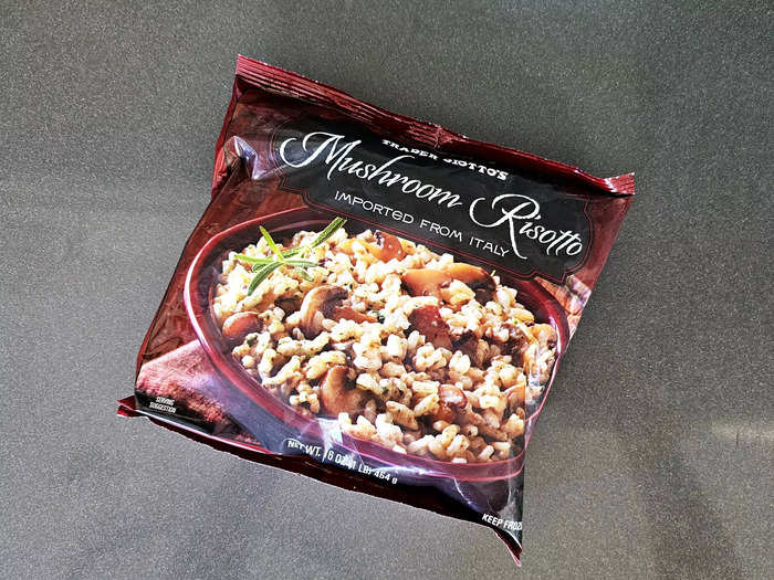 Trader Joe’s mushroom risotto tastes just like a rich, restaurant-worthy meal.