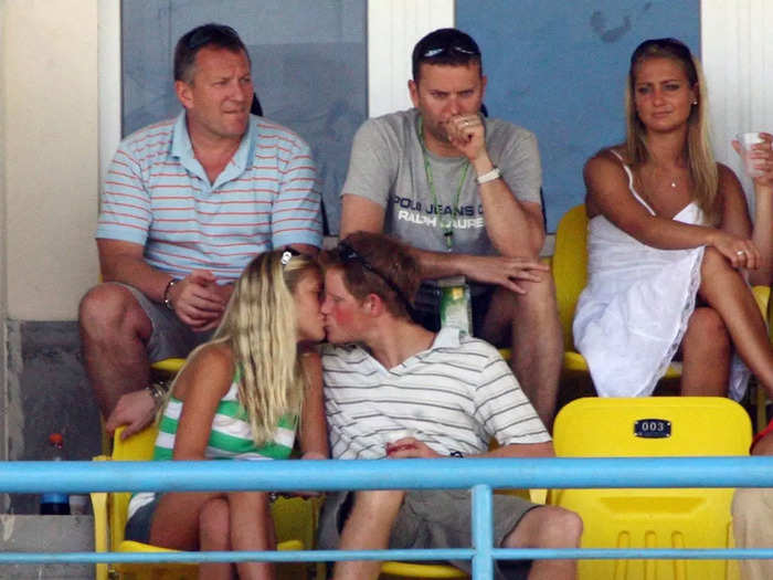 Harry kissed his then-girlfriend Chelsy Davy during the ICC Cricket World Cup in St John