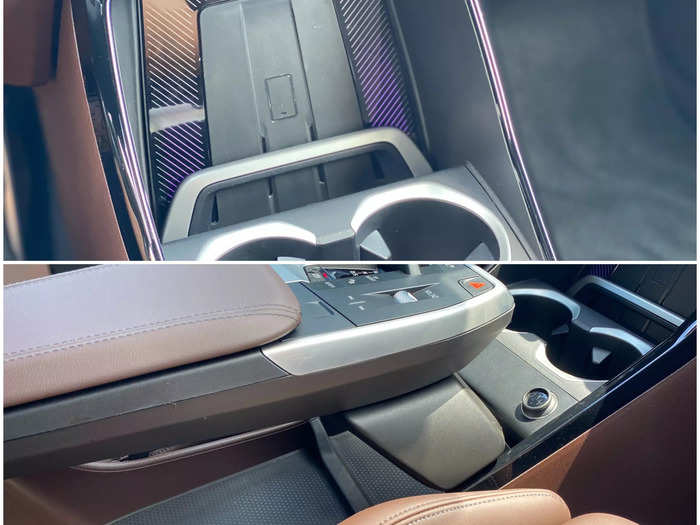 That allowed BMW to put a wireless charger and cupholders in front of the center console and a storage area underneath.