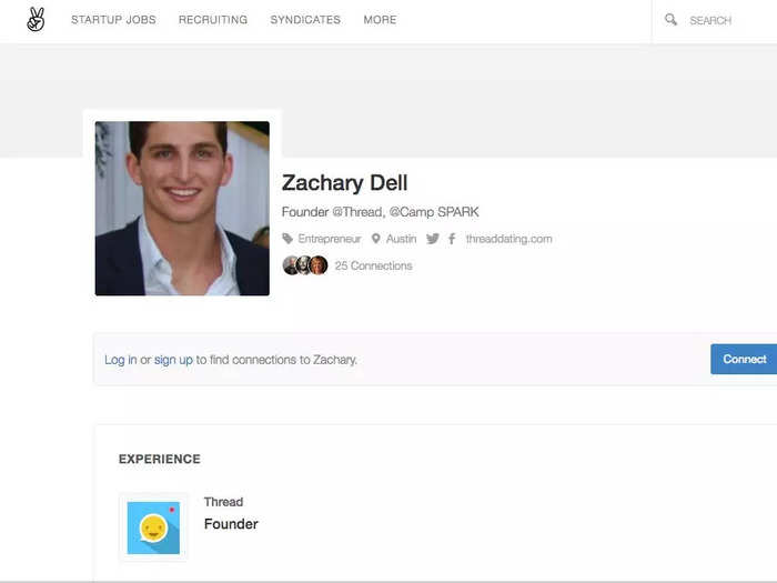 His son, Zack Dell, started following in his dad