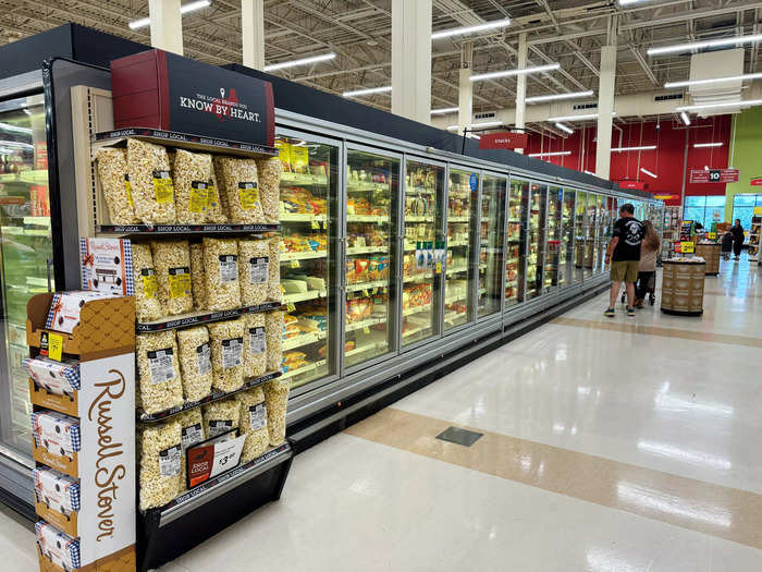 Multiple aisles were dedicated to frozen foods.