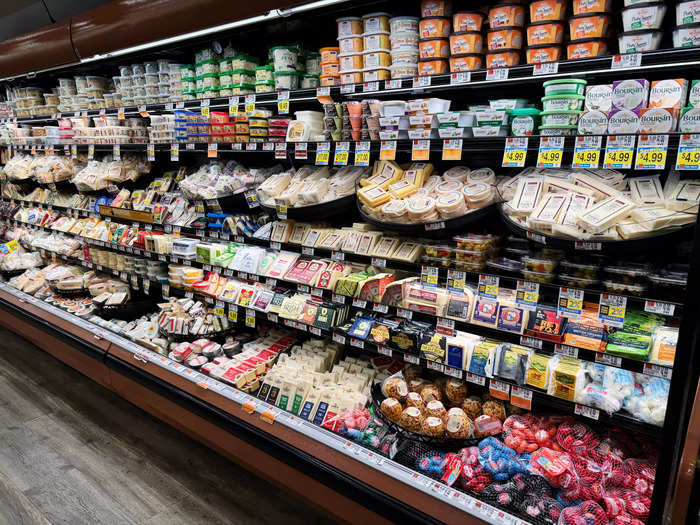 In another section of the store, I found other kinds of cheese, pub cheeses, and dips.