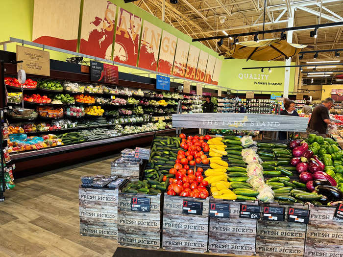 Right when I entered the store, I was greeted by a large produce section. 