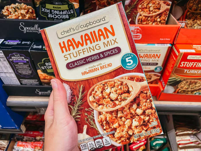 Chef’s Cupboard Hawaiian stuffing mix is a fun twist on the classic dish.