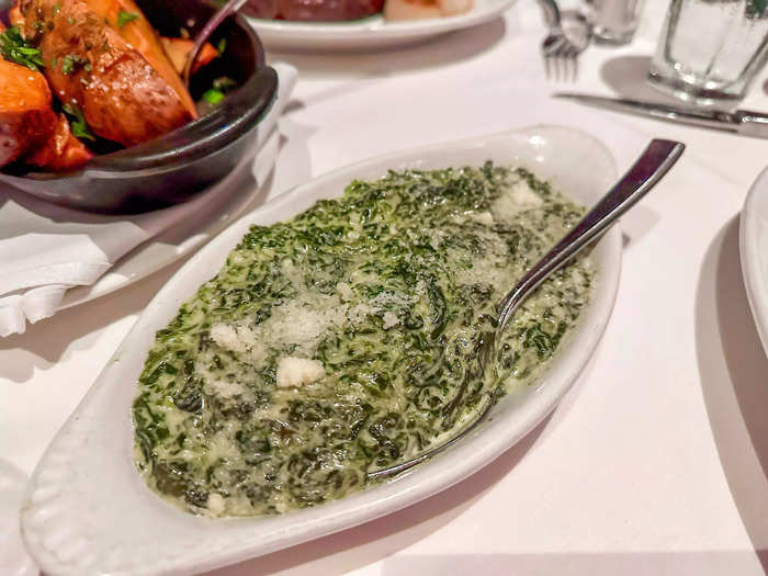 We love to order steak-house creamed spinach, and Shula