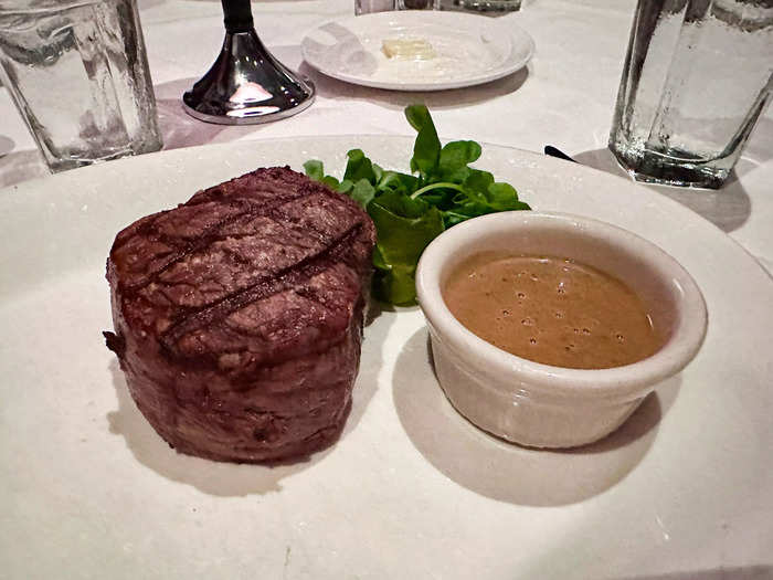 My filet mignon was tender and cooked perfectly.