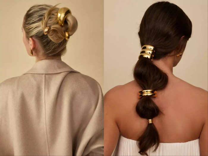 Some people are elevating their ponytails with silver and gold.