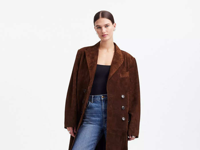 Good luck getting your hands on this suede coat from Madewell.