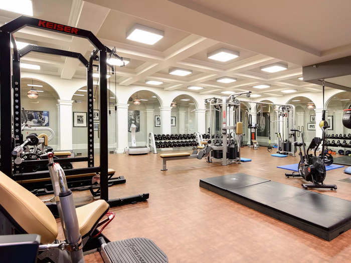 The gym inside the Beverly Hills estate. 