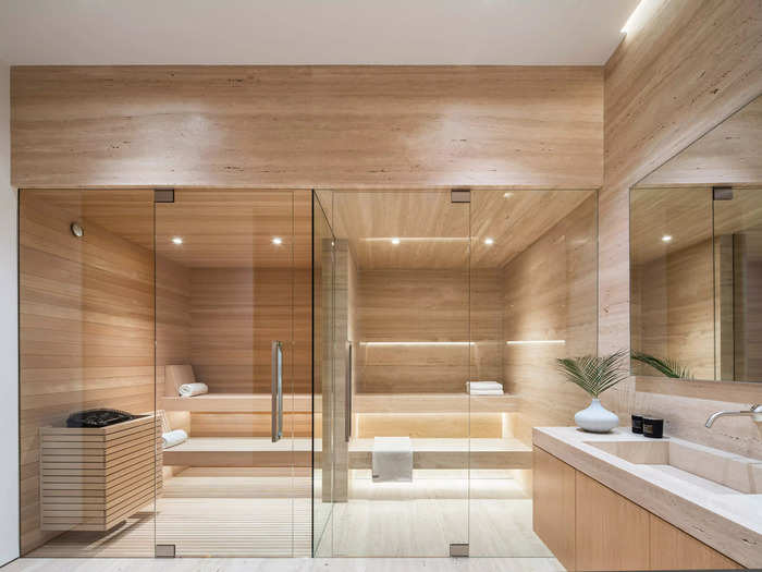 A steam room inside a Beverly Hills residence