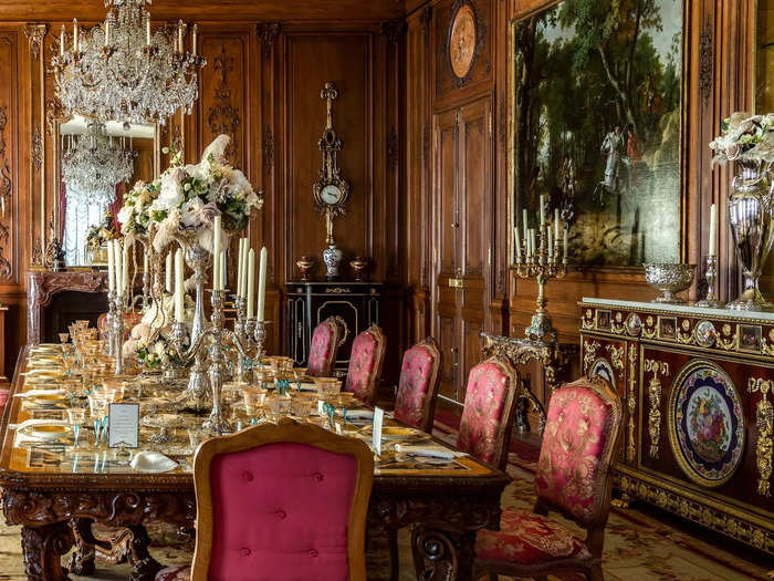 In the Dining Room, waiters would serve multiple courses at elaborate dinner parties.