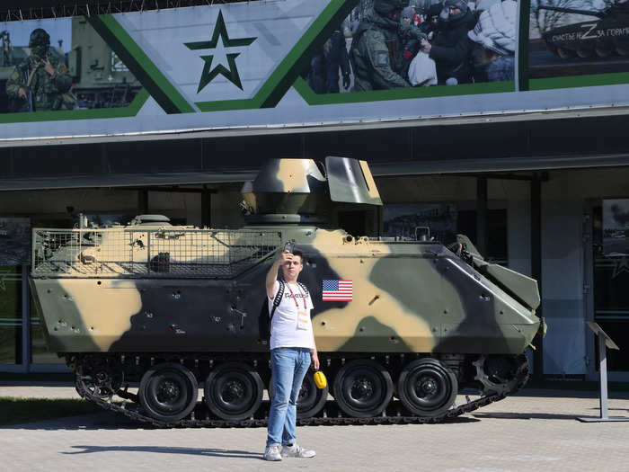 Captured Western weapons on display