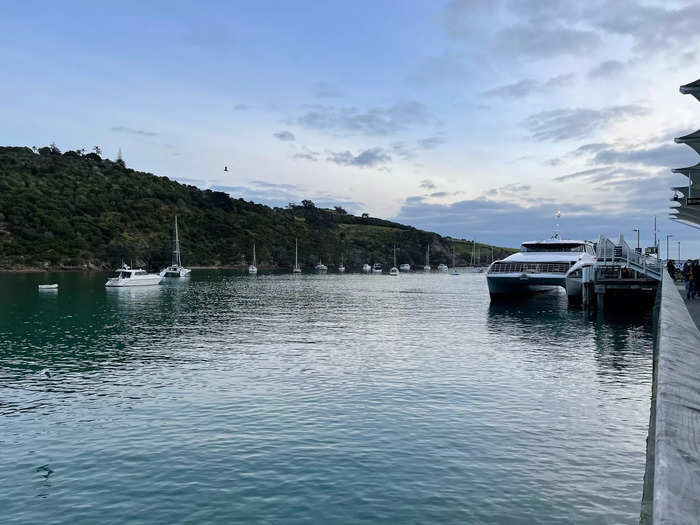 As the ferry departed from Auckland, the city