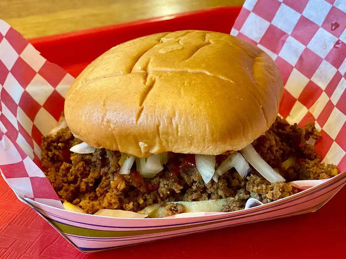 Maid-Rite is famous for its loose-meat sandwich.