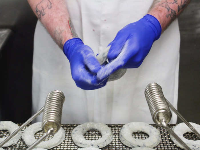 The Holy Donut cuts and shapes all of its doughnuts by hand.