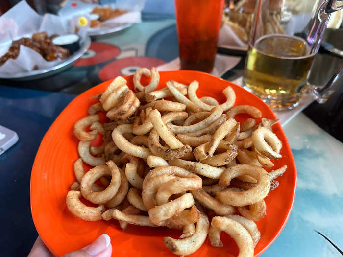 Hooters is one of the few chain restaurants that serves curly fries.