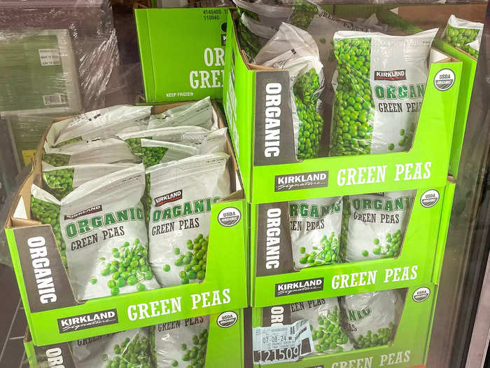 I use the Kirkland Signature organic green peas in pasta dishes.