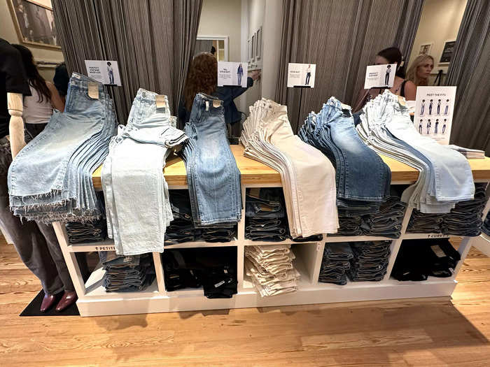 Madewell had a vast selection of denim.