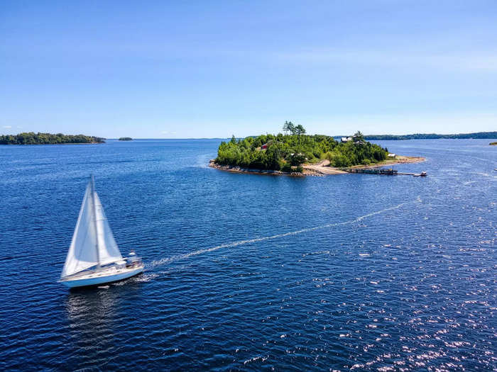 The property is being sold with two boats included, the listing says.