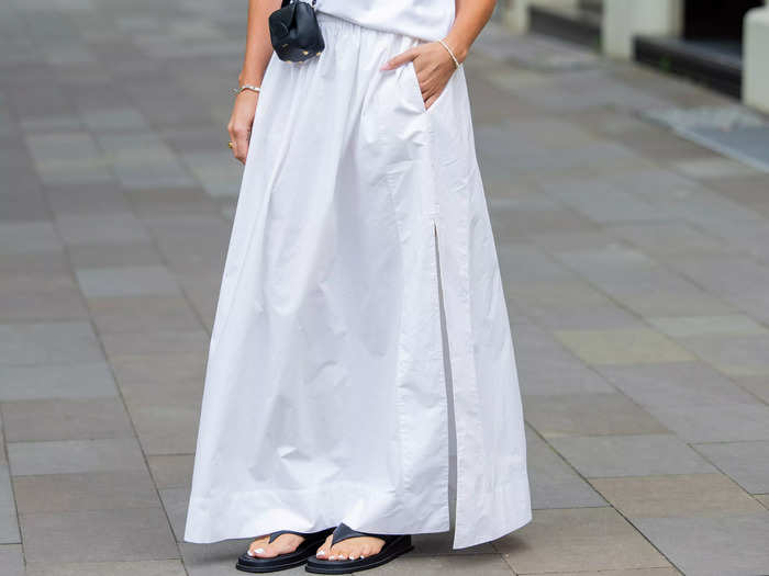 Hold off on the maxi skirts and keep ones with a shorter hem around. 